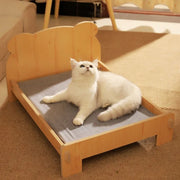 Wooden Cat Bed Keep Warm Rest Cat Kennel Removable and Washable Four-season Cat Bed Cute Wooden Shape Sleeping Pet Products