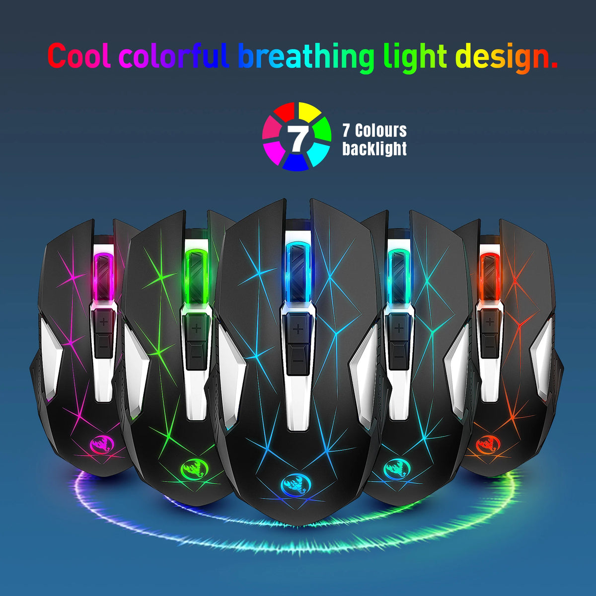 68-key gaming keyboard and mouse kit RGB backlit portable game wired membrane keyboards wireless mice mause for Home office