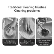 Kitchen Pot Brush for Home Use Long Handle Rotating Dish Washing Scrubber with Liquid Dispenser Easy Clean Pan and Bowl