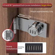 Household Cabinet Password Hasp Locks, Cabinet Locks with Combination, Door Security Slide Latch for Small Barn Doors, Bathroom