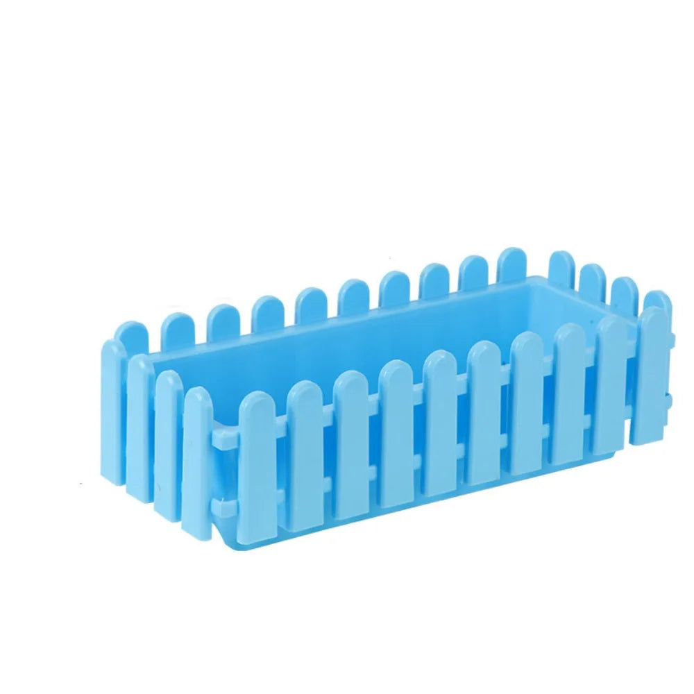 Fence Garden Fence Rectangular Plastic Strip Vegetable and Flower Slot Extra Large Thickened Resin Hydrophilic Fence Basin