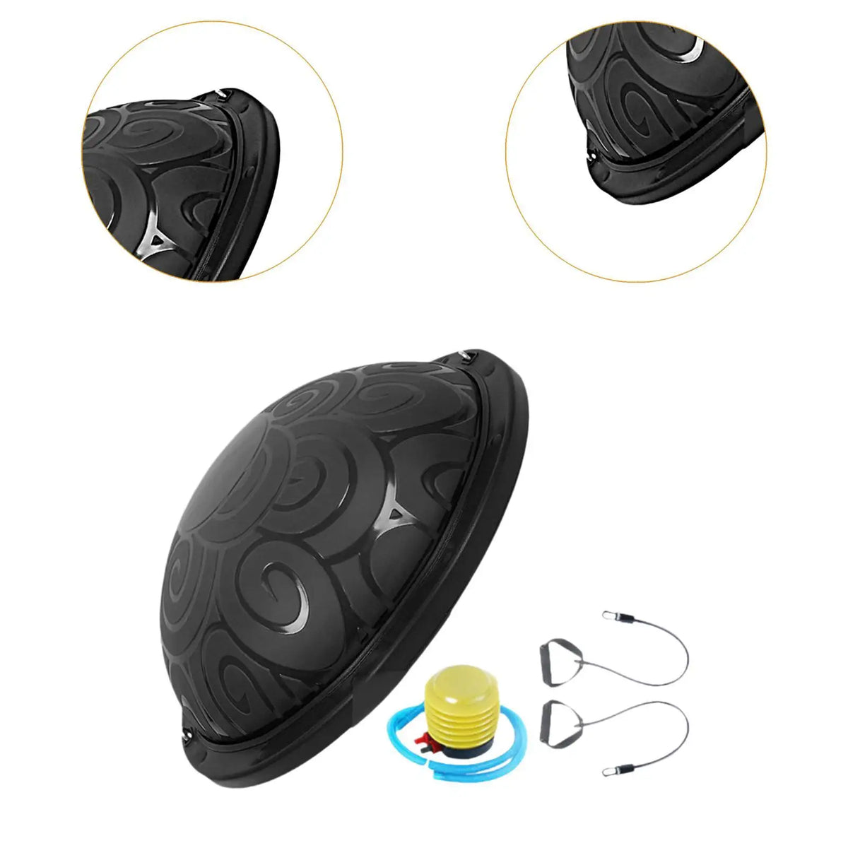 Balance Ball with Resistant Band Strength Training Equipment Half Exercise Ball Exercise Workout Ball for Fitness Yoga Pilates