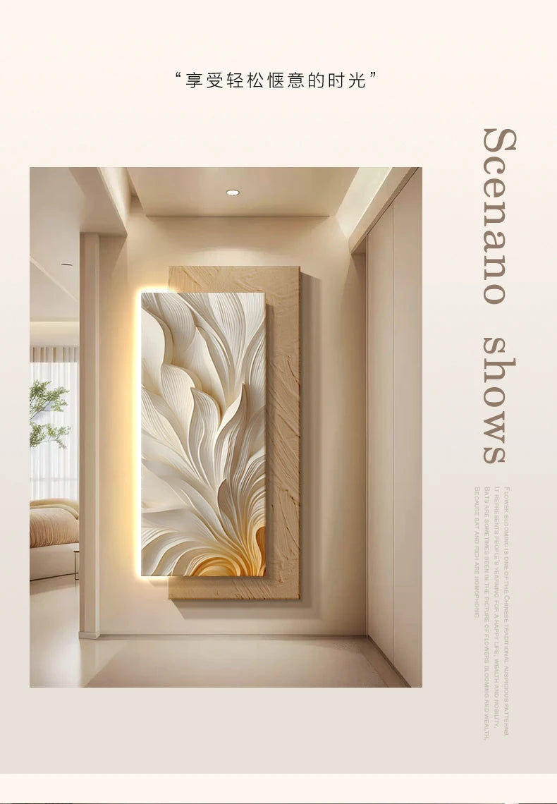 3D living room decoration painting, corridor hanging painting, simple and atmospheric living room entrance wall lamp painting