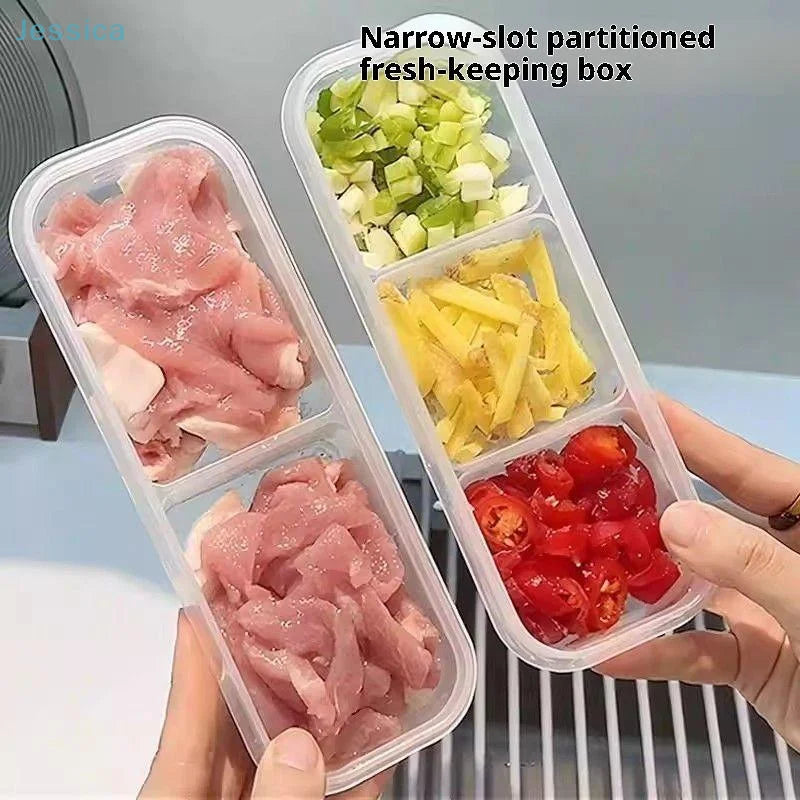 ♥Stackable Food Storage Boxes, Airtight Vegetable/Fruit Keepers for Kitchen Prep & Refrigerator Organization