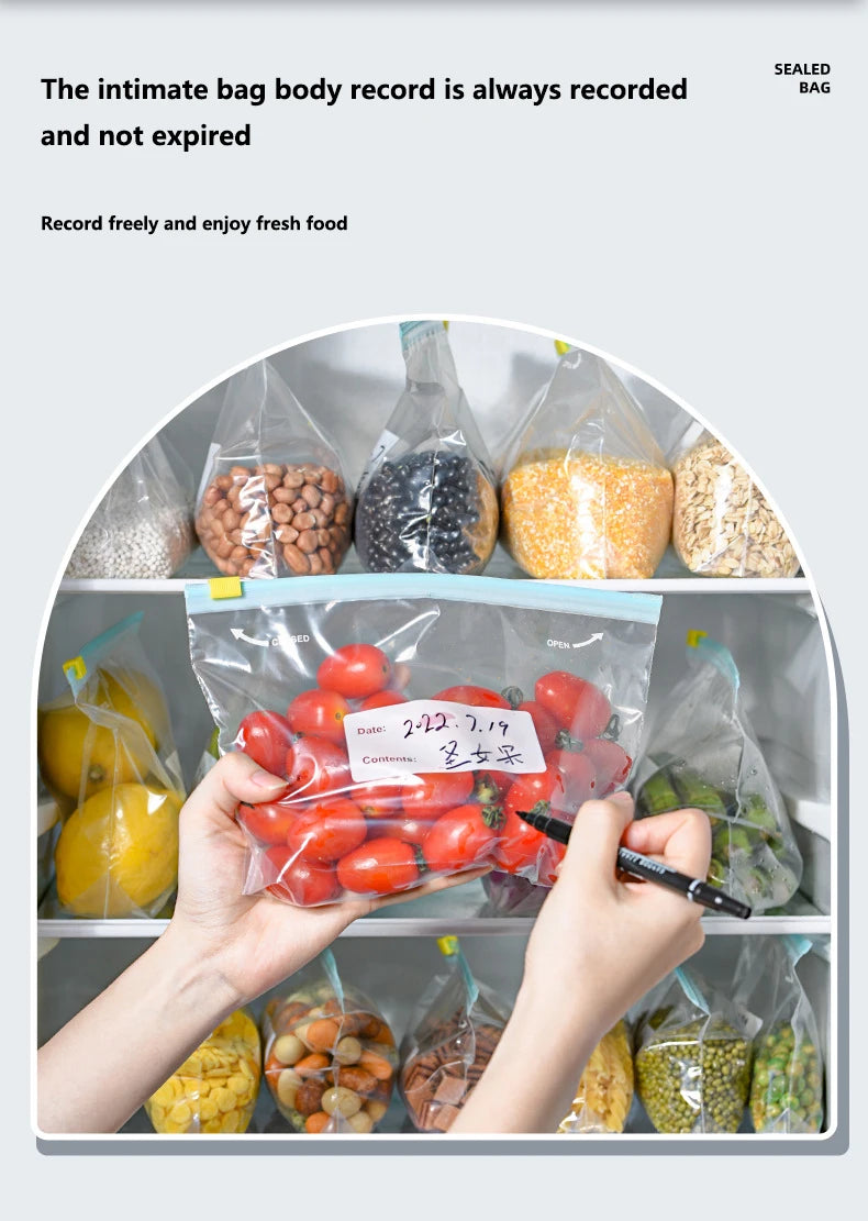 Reusable Storage Bags, Zipper Lock Bags, Food Grade Transparent Storage Bags