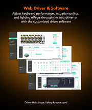 KYSONA KM82 HE Wired Gaming Keyboard Magnetic Switch 75% 82 Key 8000Hz Polling Rate PBT Ultra-Precision 0.005mm RGB For Gamer