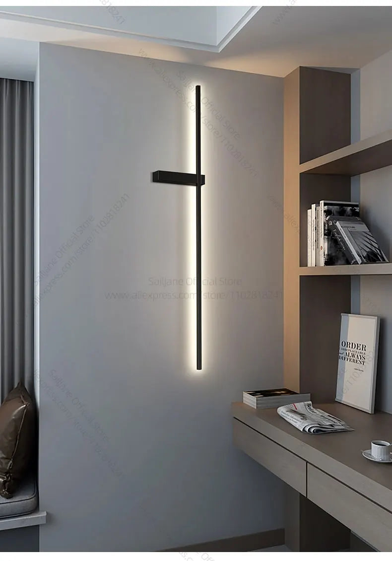 Modern Simple Living Room TV Background Wall Fitting Bedside Lighting In Bedroom Designer Staircase Light Long Indoor Wall Lamp