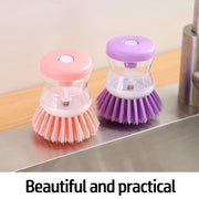 Kitchen Wash Pot Dish Brush Utensils with Washing Soap Liquid Dispenser Household Cleaning Accessories