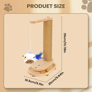 Cat Scratching Post with Treat Dispenser Sisal Rope Scratcher Toy Furniture Protector for Indoor Cats Kittens Climbing Activity