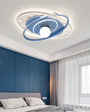 Nordic smart ceiling light home decor led pink blue star ring light  for children‘'s room dimmable luxury boy room decor lights