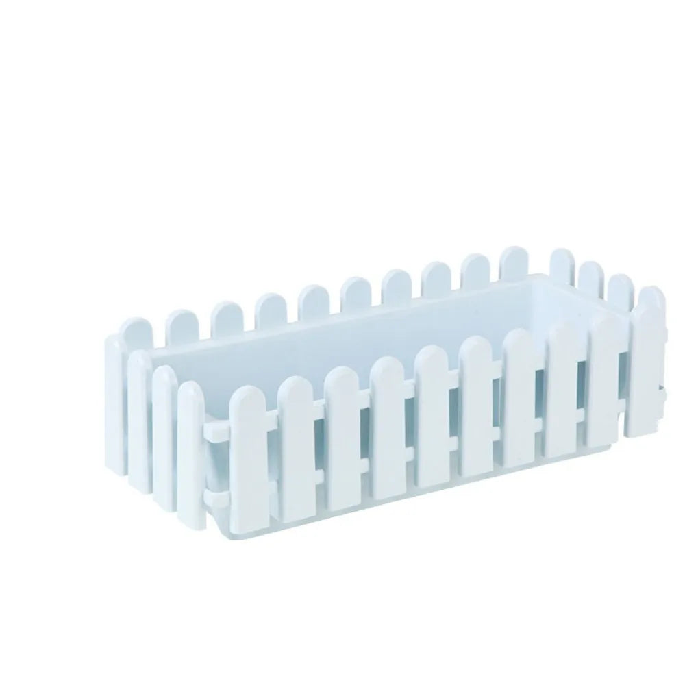 Fence Garden Fence Rectangular Plastic Strip Vegetable and Flower Slot Extra Large Thickened Resin Hydrophilic Fence Basin