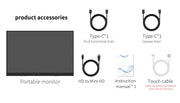 14.1 Inch Touch Screen Portable Monitor 100%sRGB 400cd/m2 Gaming Computer Expand Display For XBox PS4/ 5 Switch Loptop