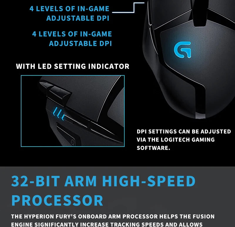 Logitech G402 Wired Mechanical Programmable Gaming Mouse for PC and Laptop Players (especially those playing PUBG)