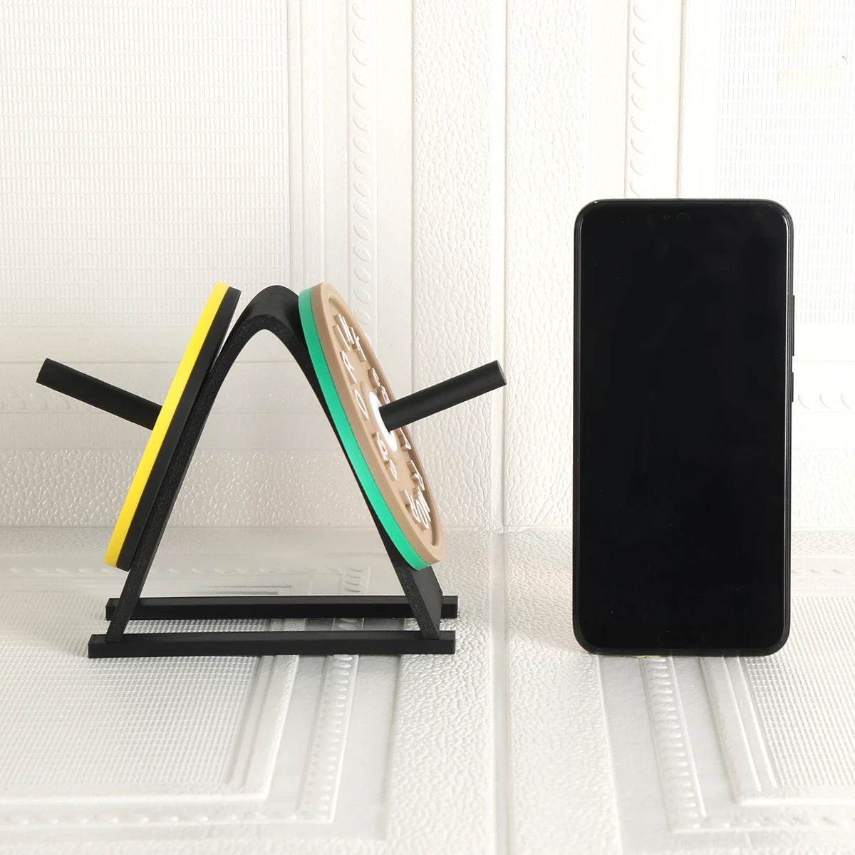 Fitness - style Barbell Plate Coaster Set | Mini Stand + Colorful "Barbell Plate" Coasters, Create a Personalized Desktop Scene