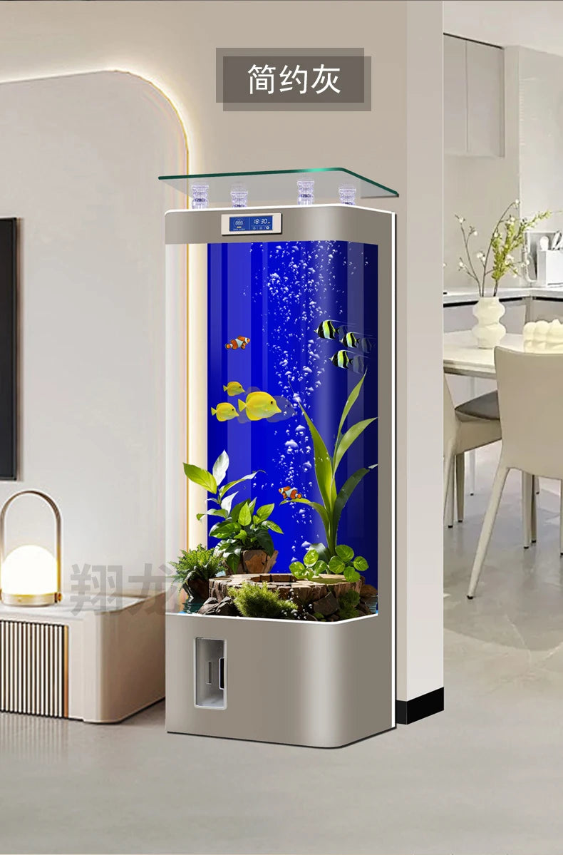 Fish Tanks Accessories New Style Aquarium Fish Bowl Modern Equipment Accent Decoration Aquarium Floor Furniture Acquario Lsyg