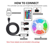 Smart Led Lights Strip TV Smart Bedroom Lighting Bluetooth Usb Led Strip Rgb 5V Adhesive Led Tape 5050 Wall Room Decoration