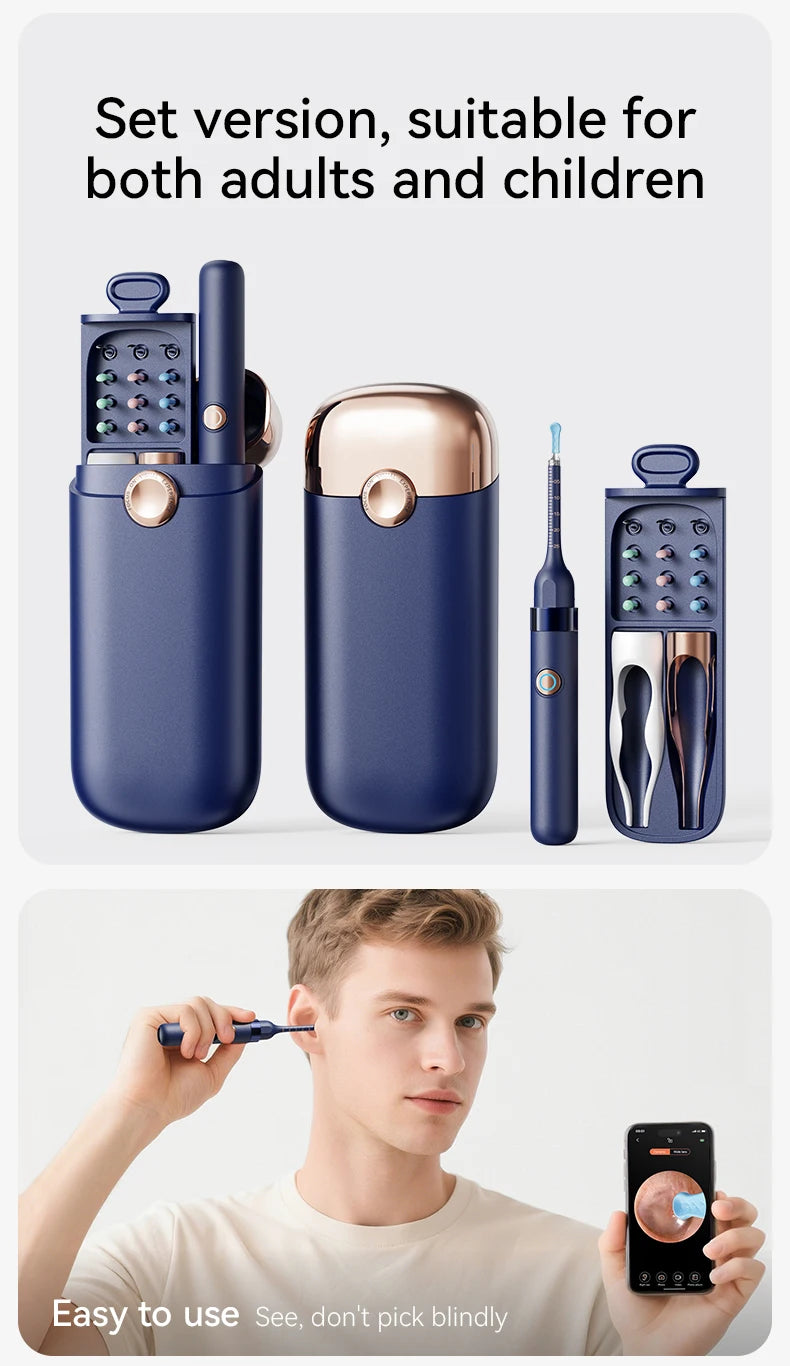 Upgraded Smart Visual Ear Wax Cleaner With Camera 800W HD Endoscope Multi-Functional Visual Ear Cleaning Tool Includes Storage