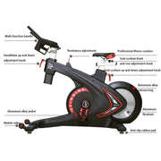 Top Sports Gym Indoor Professional Magnetic Body Fit Exercise Spinning Bike Stable Pedestal Fitness Bicycle Bike For Gym Club