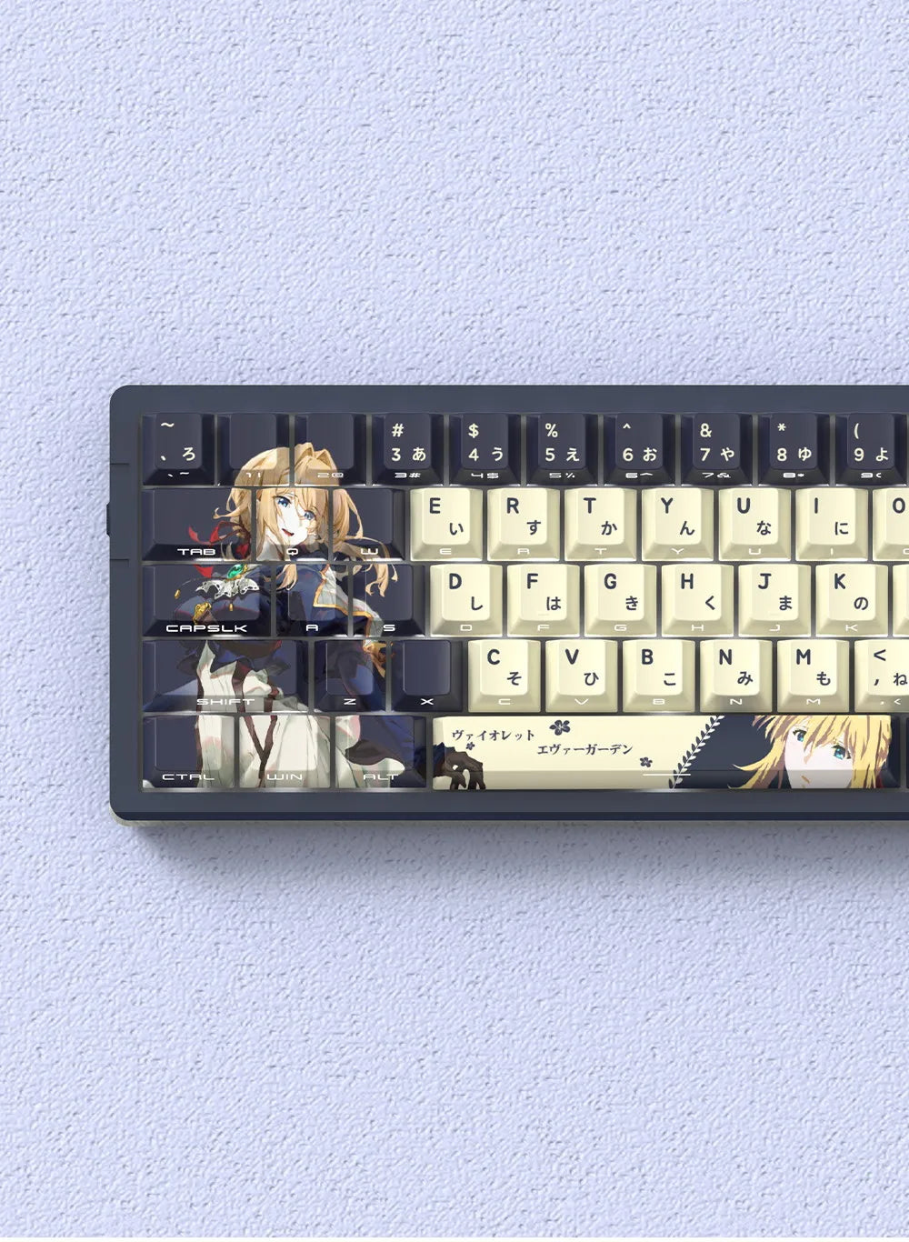 Anime Gaming Keyboard Keycaps 129 Key Set Pbt Material Five-Sided Heat Sublimation Transparent Side-Engraved Mechanical Keyboard