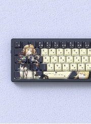 Anime Gaming Keyboard Keycaps 129 Key Set Pbt Material Five-Sided Heat Sublimation Transparent Side-Engraved Mechanical Keyboard