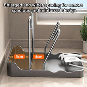 Kitchen Pot Lid Rack No Drill Pot Lid Organizer Kitchen Space Saving Countertop Organizer Rack with Drainage Tray Easy to Clean