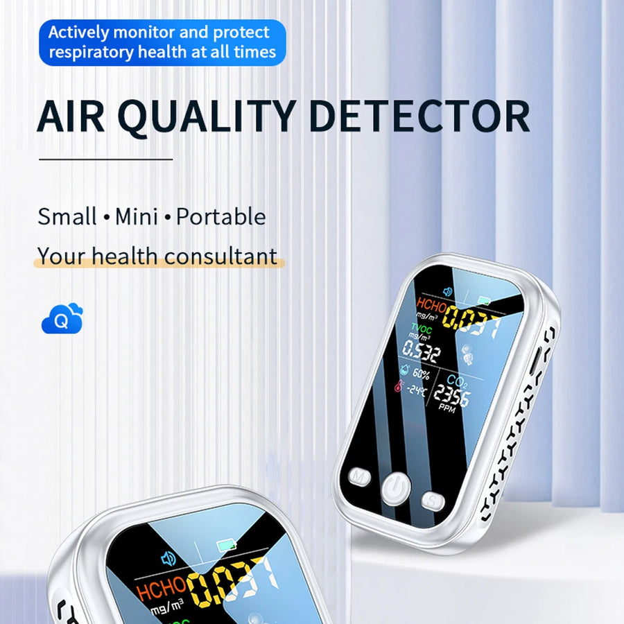 Household 1.9inch 240*280 Resolution Color Display Air Quality Detector High Sensitive Semiconductor Sensors 5in1 HCHO TVOC CO2