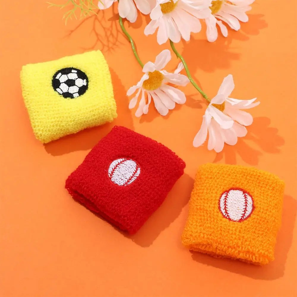 Football Fitness Colorful Cotton Sport Wrist Protector Kid Wristbands Running Headband Sports Sweatband
