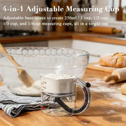 Kitchen Essential Adjustable Measuring Cup with Unique Scraper Base; Perfect for Every Cooking Need