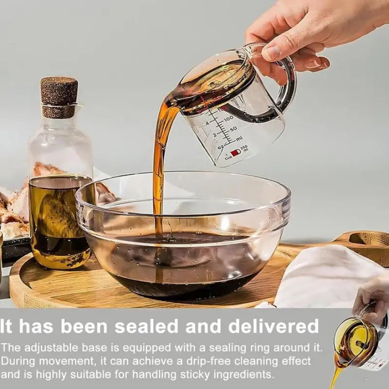 Kitchen Essential Adjustable Measuring Cup with Unique Scraper Base; Perfect for Every Cooking Need