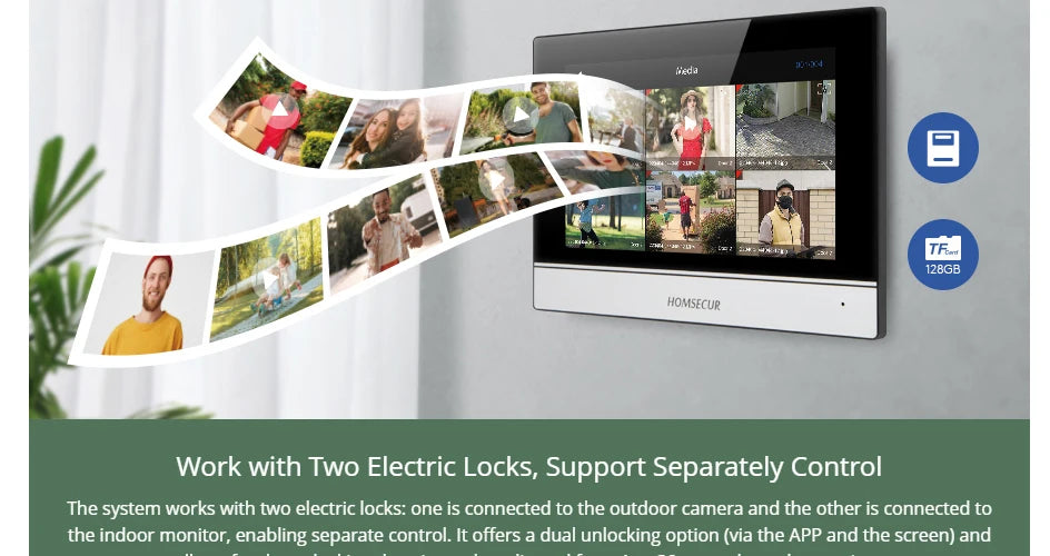 HOMSECUR 4 Wire Tuya Smart APP HD Video House Door Phone Kit with 7" Touch Screen Monitor IP65 Doorbell Camera Record Snapshot
