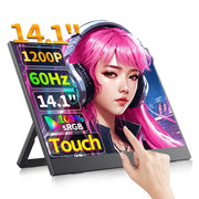 14.1 Inch Touch Screen Portable Monitor 100%sRGB 400cd/m2 Gaming Computer Expand Display For XBox PS4/ 5 Switch Loptop