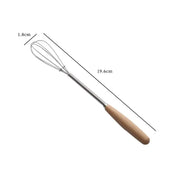 Kitchen Tools Multifunction Stainless Steel Egg Beater Useful Portable Mini Egg Whisk Wooden Handle Manual Egg Beater Baking