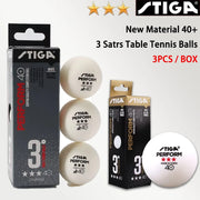 STIGA 3 Stars 40+ Table Tennis Balls ITTF ABS New Material Seamed Ping Pong Balls High Elasticity Durable Training Match Balls