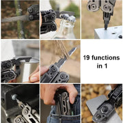 2025 New BHBT 19 in 1 Multi Tool Pliers with Damascus Blade Hoxagon Wrench Folding EDC Outdoor Camping Tools Home Repair