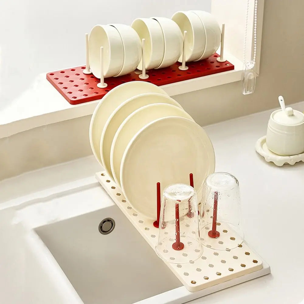 Kitchen Organizer Dish Drying Rack Plates Shelf Plastic Holder Dish Rack Sink Draining Bowl Storage Stand Home Accessories