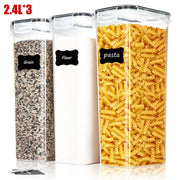 3/6Sets Airtight Food Storage Containers - 2.4L, Large for Pantry & Kitchen Organization,For Cereal, Pasta, Flour, Sugar,Herbs,