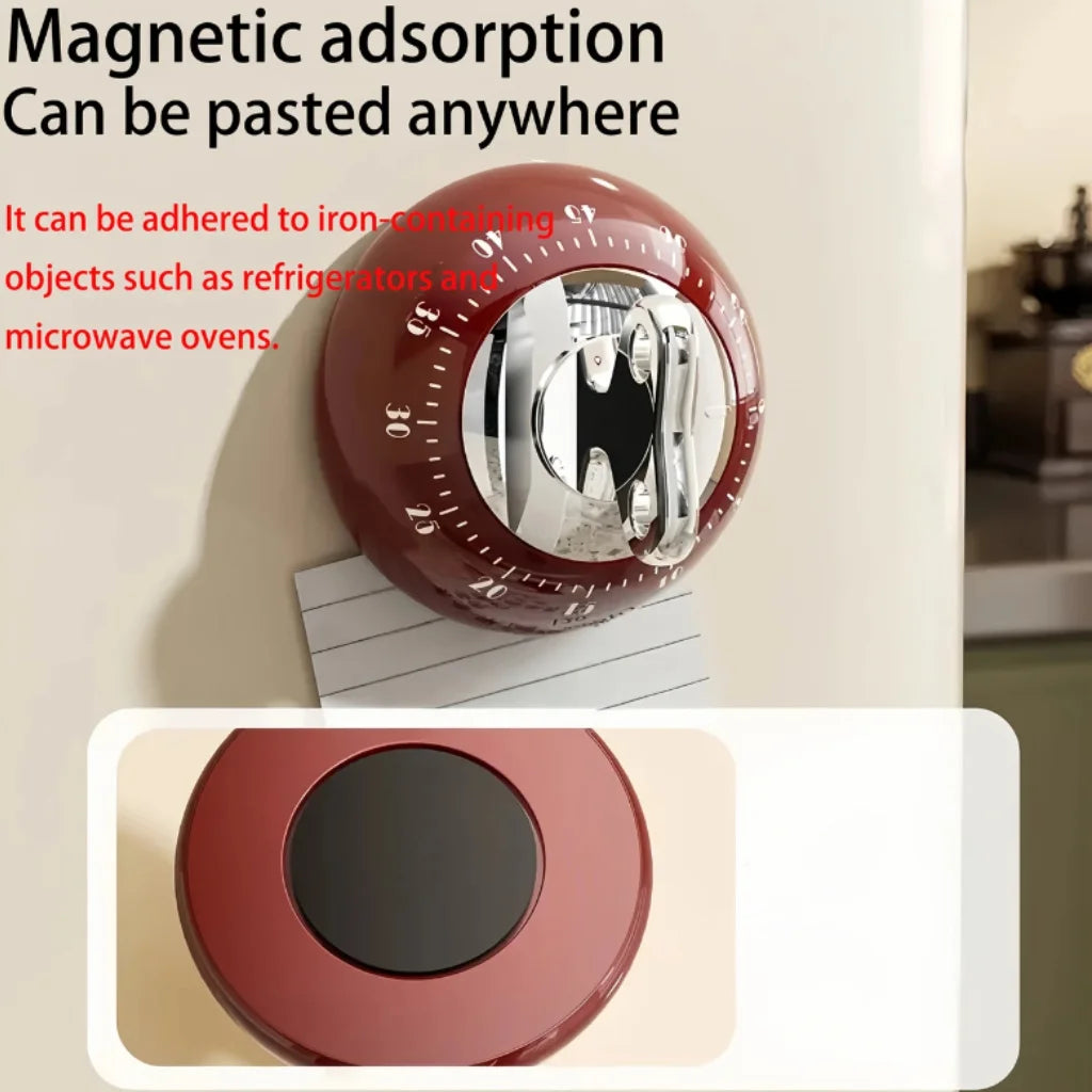 Kitchen Suction Timer,It Can Be Adsorbed Anywhere,Accurate Countdown,No Need for Batteries, A Great Helper for Kitchen Cooking