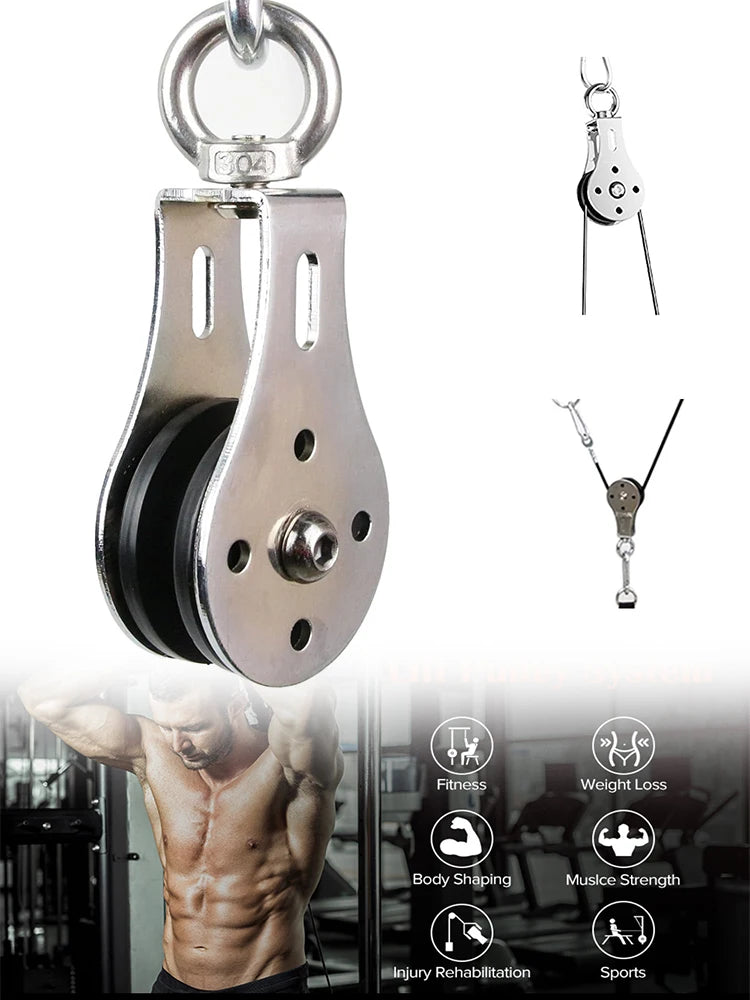 Fitness Loading Lifting Pulley Training Stainless Steel Mute Strength Trainer Heavy Bearing Workout Equipment Home Gym