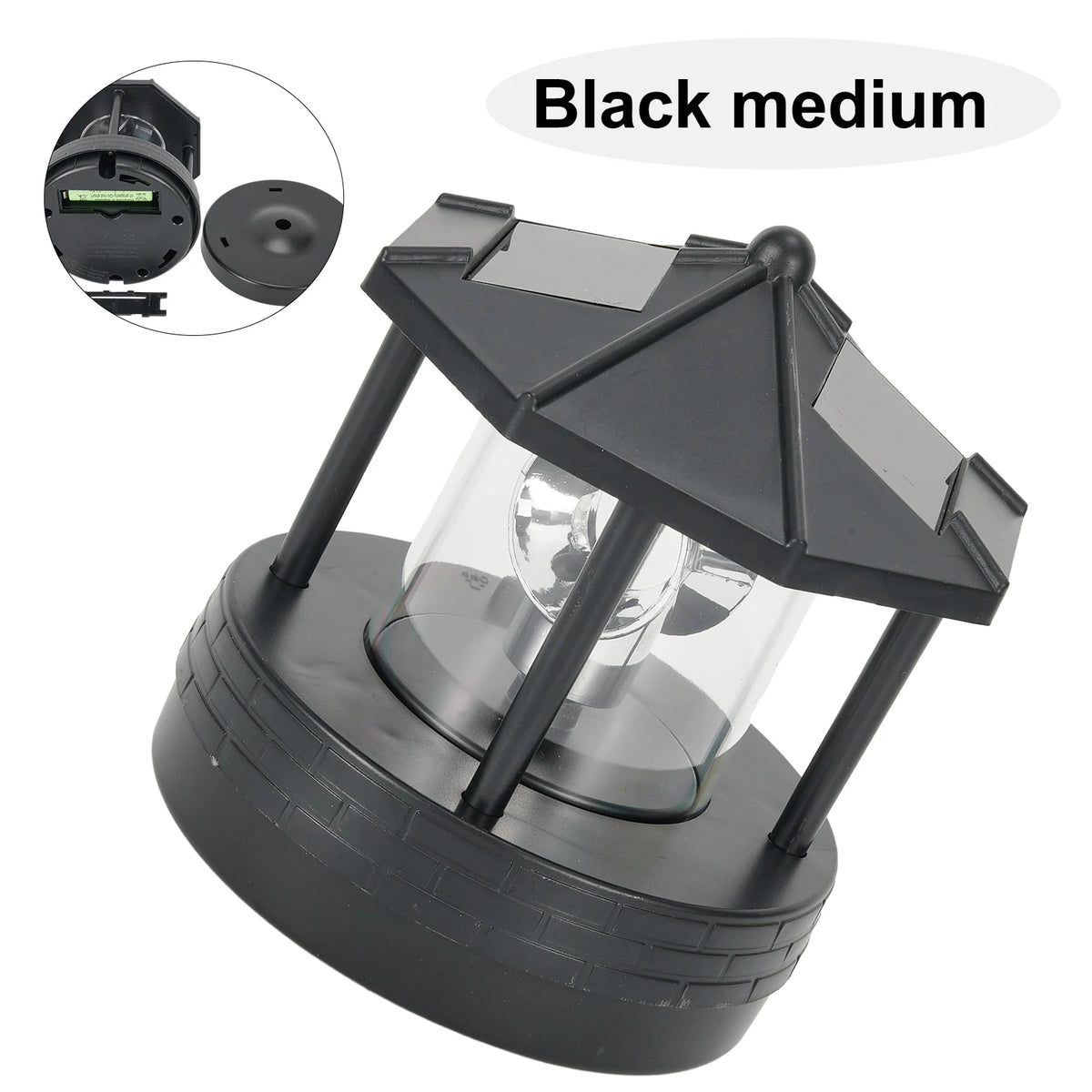 Garden Courtyard LED Solar Lighthouse Lawn Light Outdoor Waterproof Street Light Rotating Rockery Lighthouse Decorative Lights