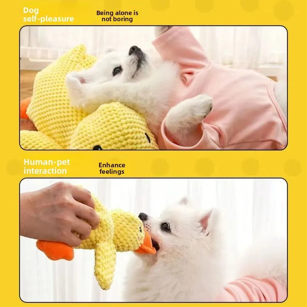 Things For Dogs Dogs Accessories Dog Supplies Plush Calming Duck Squeaky Toy Durable Puppy Sleep Companion Luxury Pet Gift