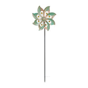 Garden Stake Metal Wind Spinners Creative Durable Gardening Plug Rotating Double Windmill Sculpture Backyard Patio