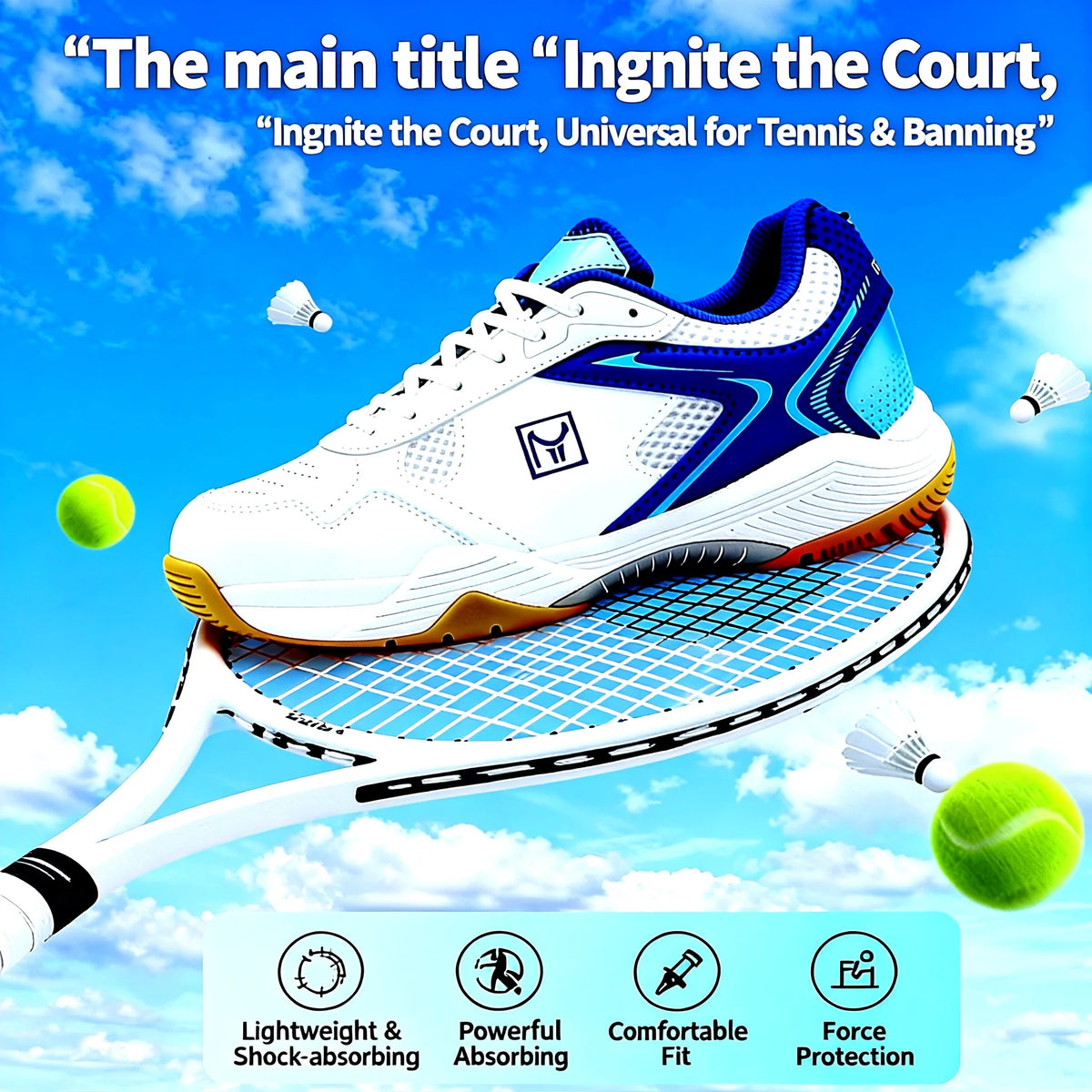 Tennis Shoes Wear-Resistant Non-Slip Cushioning Tennis Court Training Match Men Women Professional Anti-Twist Sports Functional