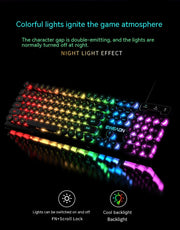 Eweadn GX330 Wired Keyboard Mouse Set Retro Punk ABS Keycaps Gaming Keyboard Mouse Headphones family Office PC Gamer Laptop Gift