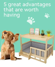 Simple Wooden Dog Bed Multifunctional Bedside Dog House Environmentally Friendly and Practical Pet Bed Light Luxury Dog Room