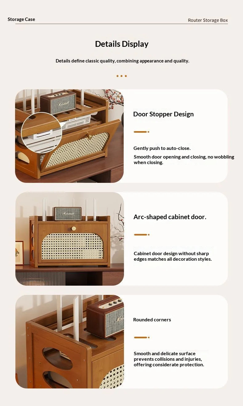 Living Room Wi-Fi Router Storage Rack, Home Tv Storage Box, Multi-Tiered Storage Rack, Office Storage Rack