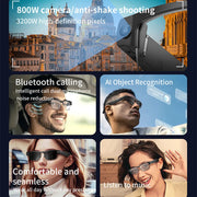 New 800W HD Camera Smart Glasses WFl Transmission Bluetooth Call AI Intelligent Voice Assistant Object Recognition Sun Glasses