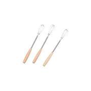 Kitchen Tools Multifunction Stainless Steel Egg Beater Useful Portable Mini Egg Whisk Wooden Handle Manual Egg Beater Baking