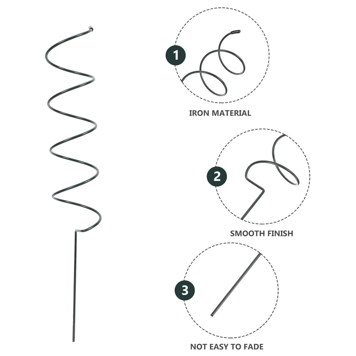 Plant Straight Pole & Spiral Climbing Support,Plant Supports Stakes,Plant Supports Cages Support Tools For The Garden,6pcs