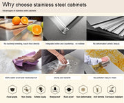 Kitchen Full Set Modern Smart Outdoor Stainless Steel  with Built-in Refrigerator and BBQ Grill for Home and Garden
