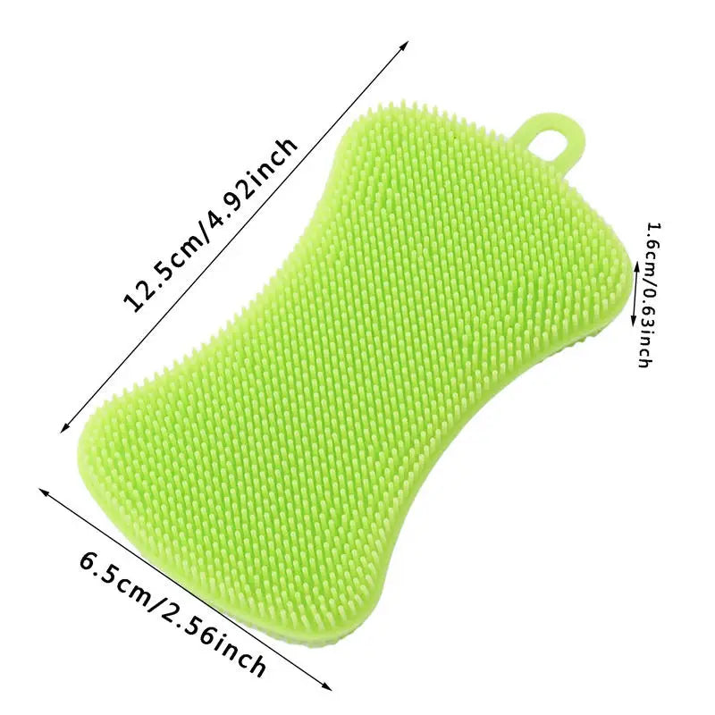 Kitchen Silicone Sponge Dish Washing Scrubber Household Dishes Cleaning Sponge Kitchen Gadgets Brush Accessories